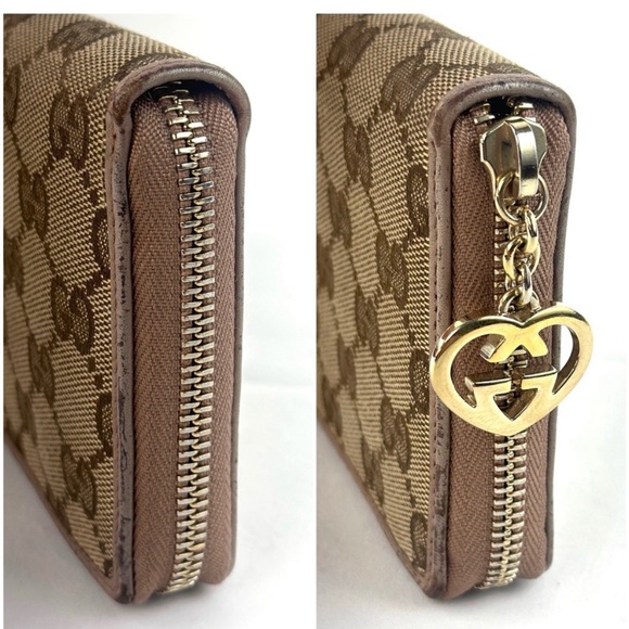 GUCCI GG Logo Canvas Zip Around Long Wallet - Picture 4 of 8